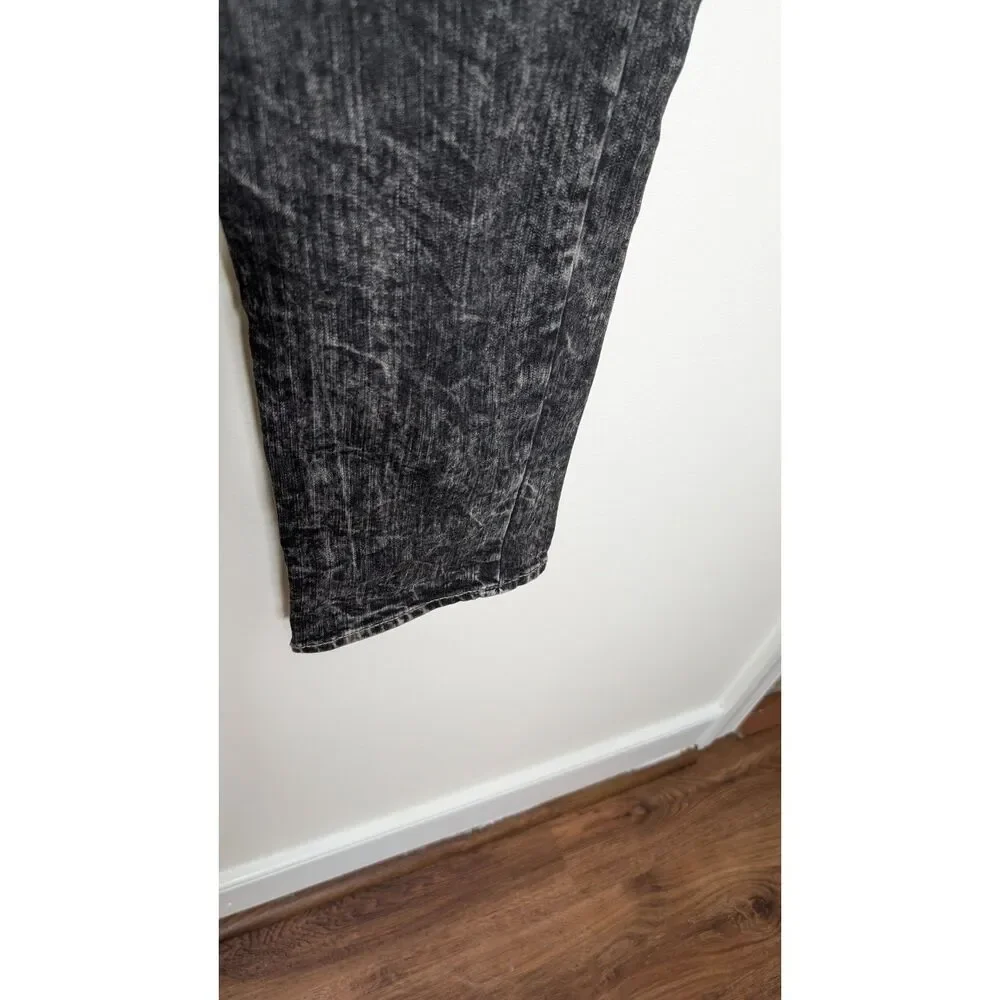 True Religion Black Section Skinny Old Multi Jeans 34 Y2K Grunge Acid Wash